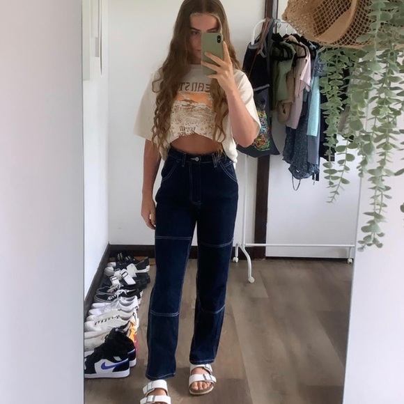Ariana Dark Wash Painter Jeans Brand 